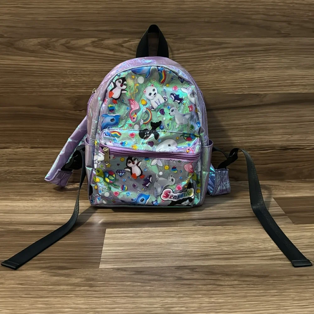 SeaWorld Iridescent Marine Animals Top Zip Mini Backpack